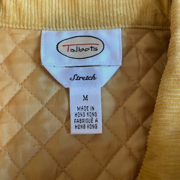 Talbots Jacket, Coat, Quilted Womens Size M Canary Yellow Snap Buttons, Pockets - Picture 3 of 13